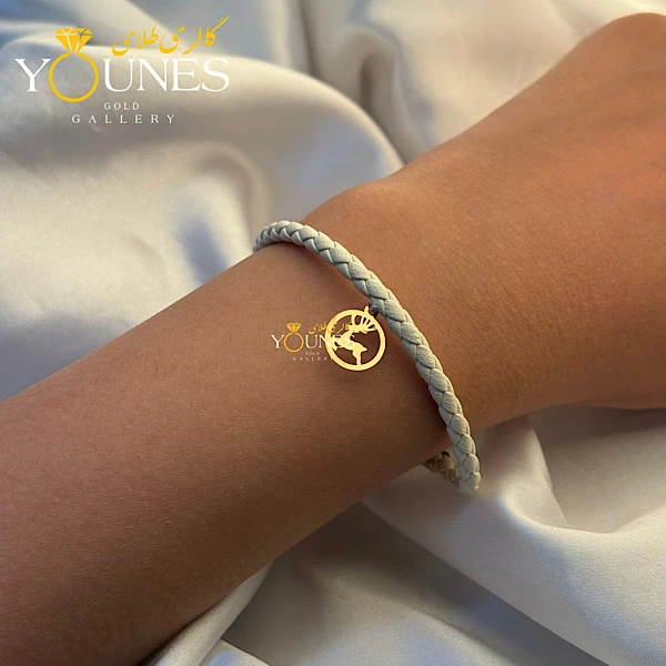 دستبند چرم گوزن طلا